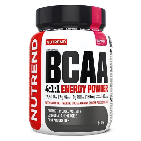 BCAA 4:1:1 Energy Powder, Raspberry - 500g