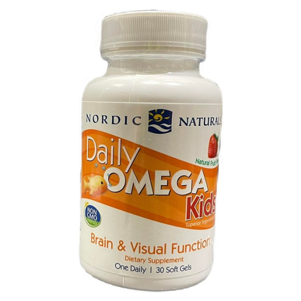 Daily Omega Kids, Natural Fruit Flavor - 30 softgels