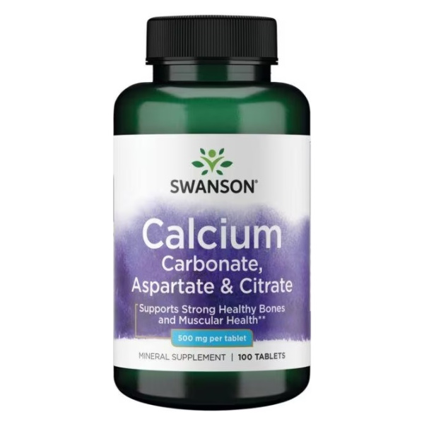 Calcium Carbonate, Aspartate & Citrate, 500mg - 100 tablets
