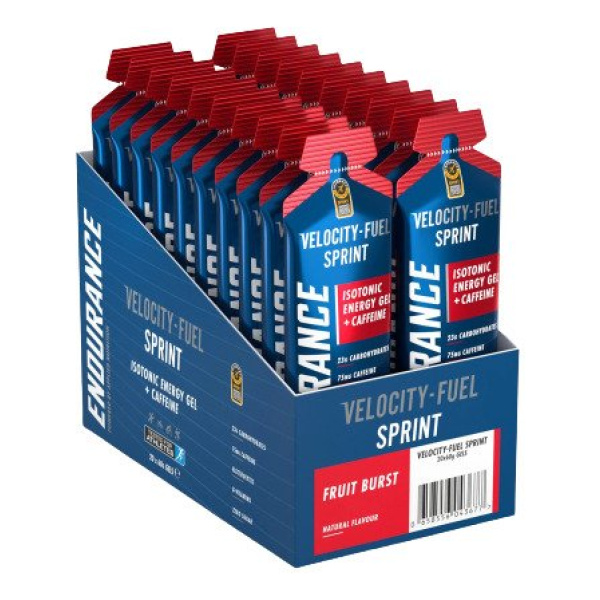 Endurance Sprint Isotonic Energy Gel + Caffeine, Fruit Burst - 20 x 60g