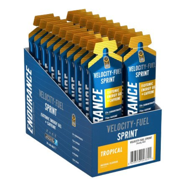 Endurance Sprint Isotonic Energy Gel + Caffeine, Tropical - 20 x 60g