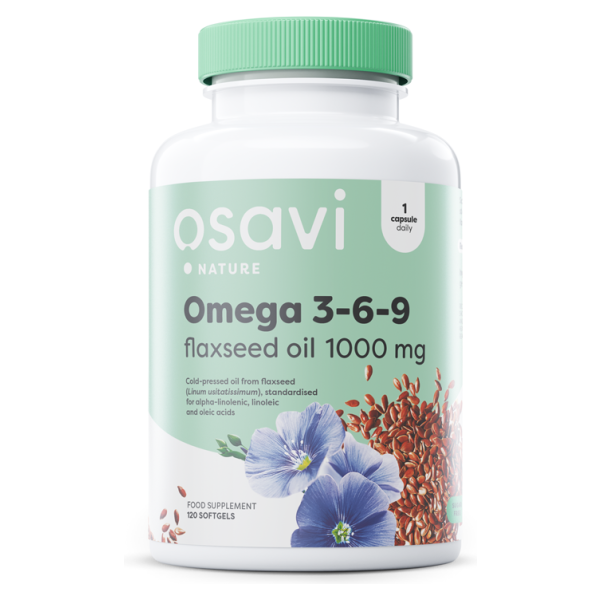 Omega 3-6-9 Flaxseed Oil, 1000mg - 120 softgels