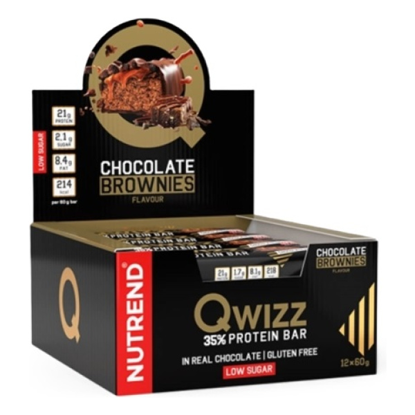 Qwizz 35% Protein Bar, Chocolate Brownies - 12 x 60g