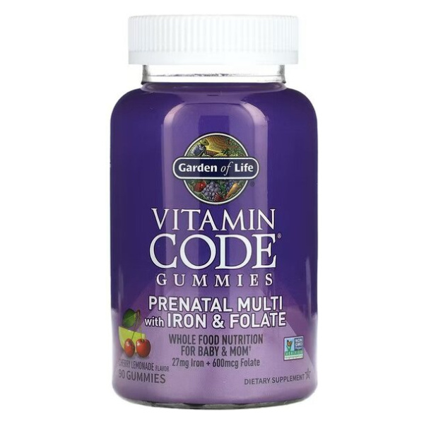 Vitamin Code Prenatal Multi with Iron & Folate Gummies, Cherry Lemonade - 90 gummies