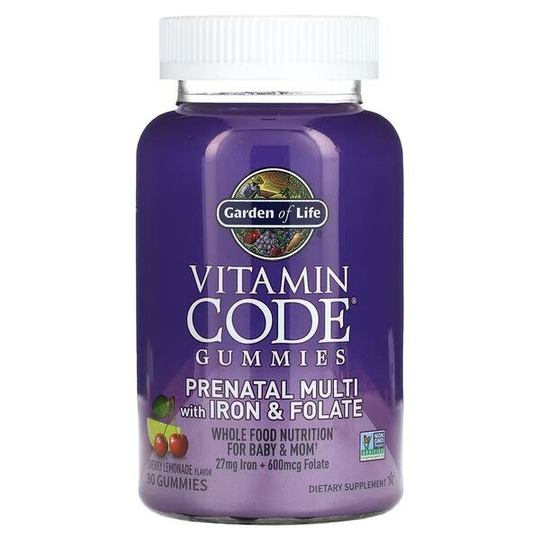 Vitamin Code Prenatal Multi with Iron & Folate Gummies, Cherry Lemonade - 90 gummies