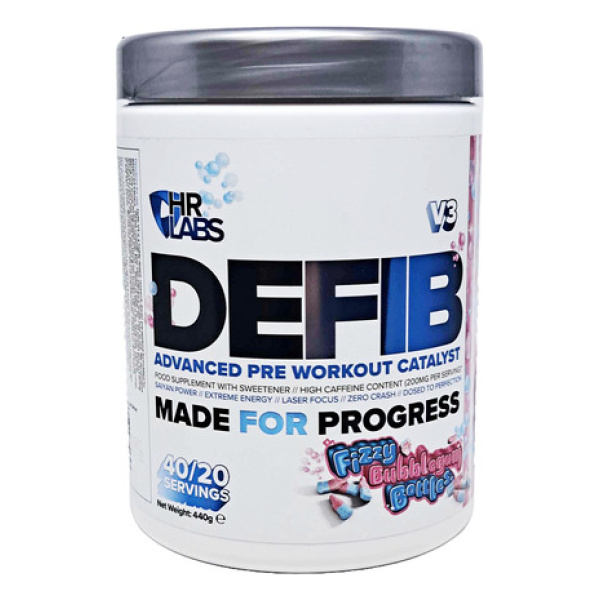 Defib V3 - Advanced Pre Workout Catalyst, Fizzy Bubblegum Bottles - 440g