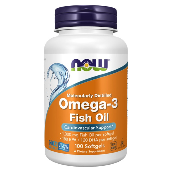 Omega-3 Fish Oil, Molecularly Distilled - 100 softgels