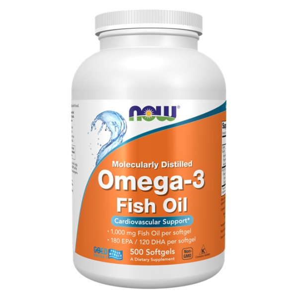 Omega-3 Fish Oil, Molecularly Distilled - 500 softgels