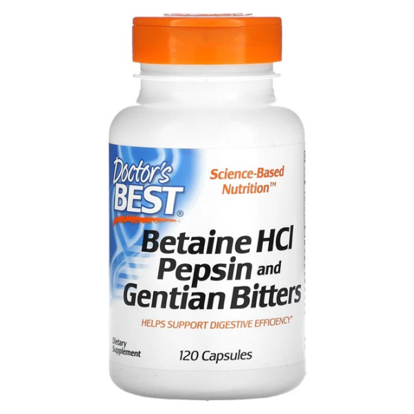 Betaine HCl Pepsin & Gentian Bitters - 120 caps