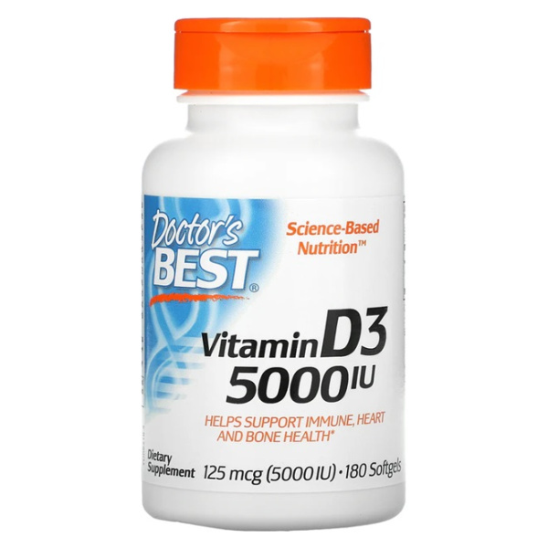 Vitamin D3, 5000 IU - 180 softgels