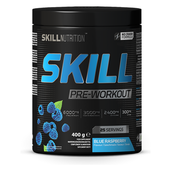 Skill Pre-Workout, Blue Raspberry - 400g