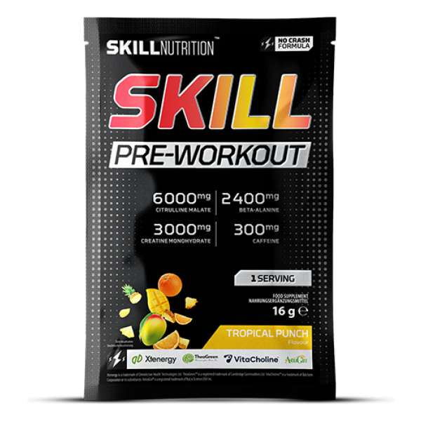Skill Pre-Workout, Tropical Punch - 16g (1 serving)