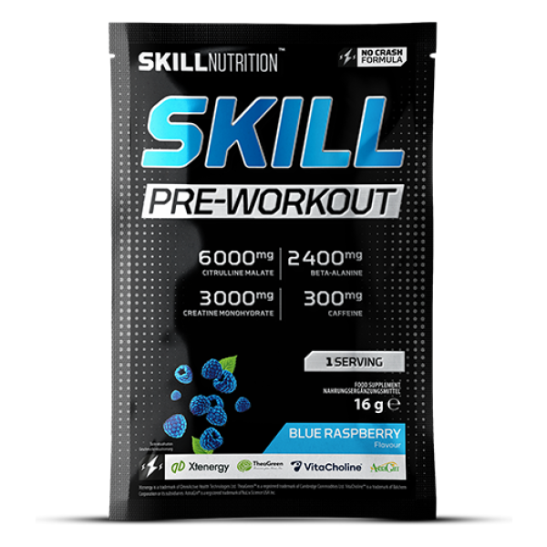 Skill Pre-Workout, Blue Raspberry - 16g (1 serving)