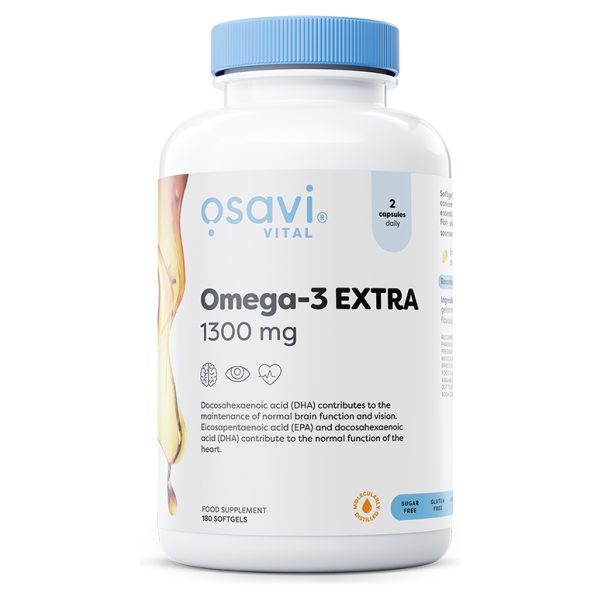 Omega-3 Extra Molecularly Distilled, 1300mg (Lemon) - 180 softgels