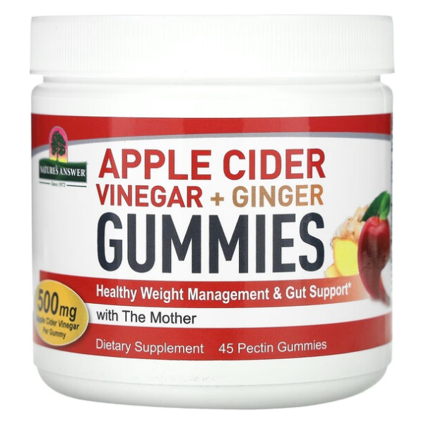 Apple Cider Vinegar + Ginger Gummies - 45 pectin gummies