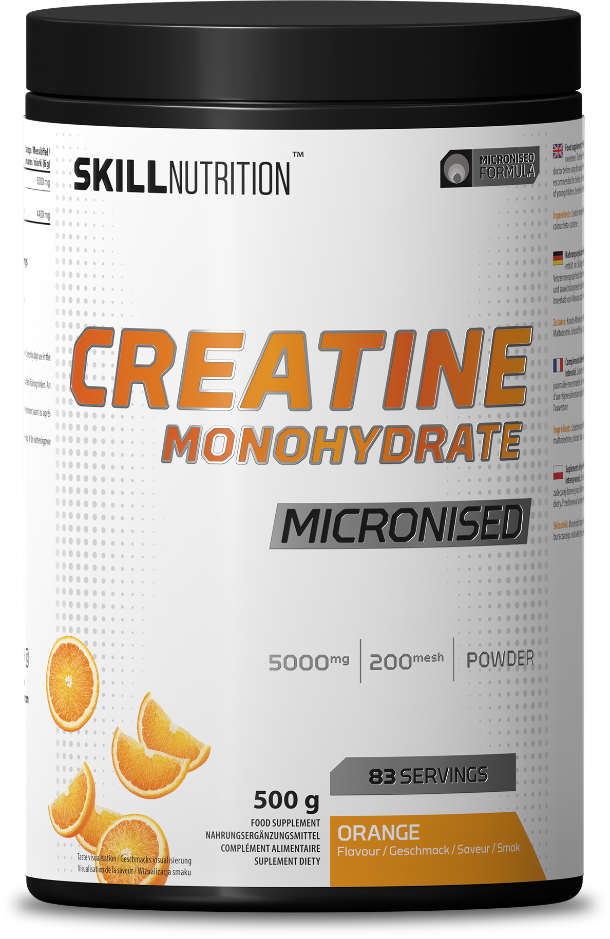 Micronised Creatine Monohydrate Flavoured, Orange - 500g