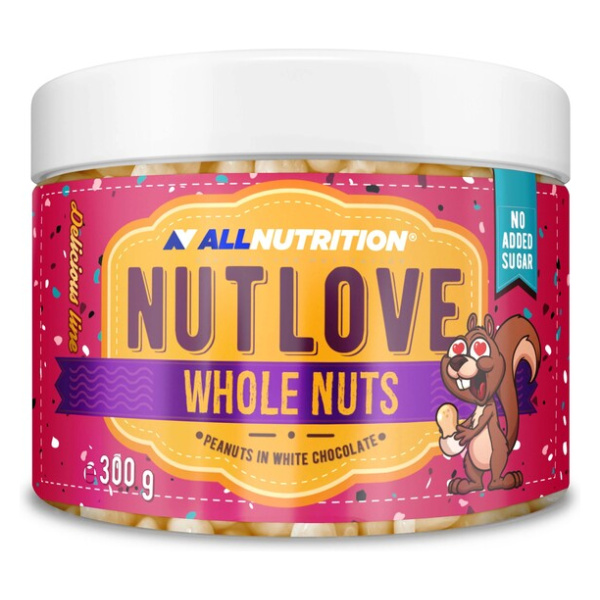 Nutlove Whole Nuts, Peanuts in White Chocolate - 300g