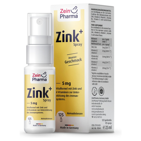 Zinc+ Spray, 5mg (Pineapple) - 25 ml.