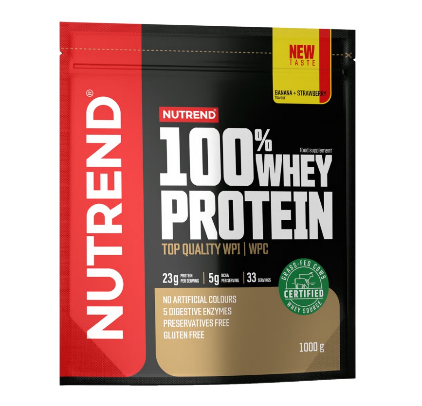 100% Whey Protein, Banana + Strawberry - 1000g