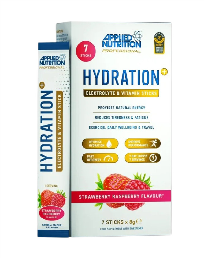 Hydration + Electrolyte & Vitamin Powder Stick Packs, Strawberry Raspberry - 7 x 8g