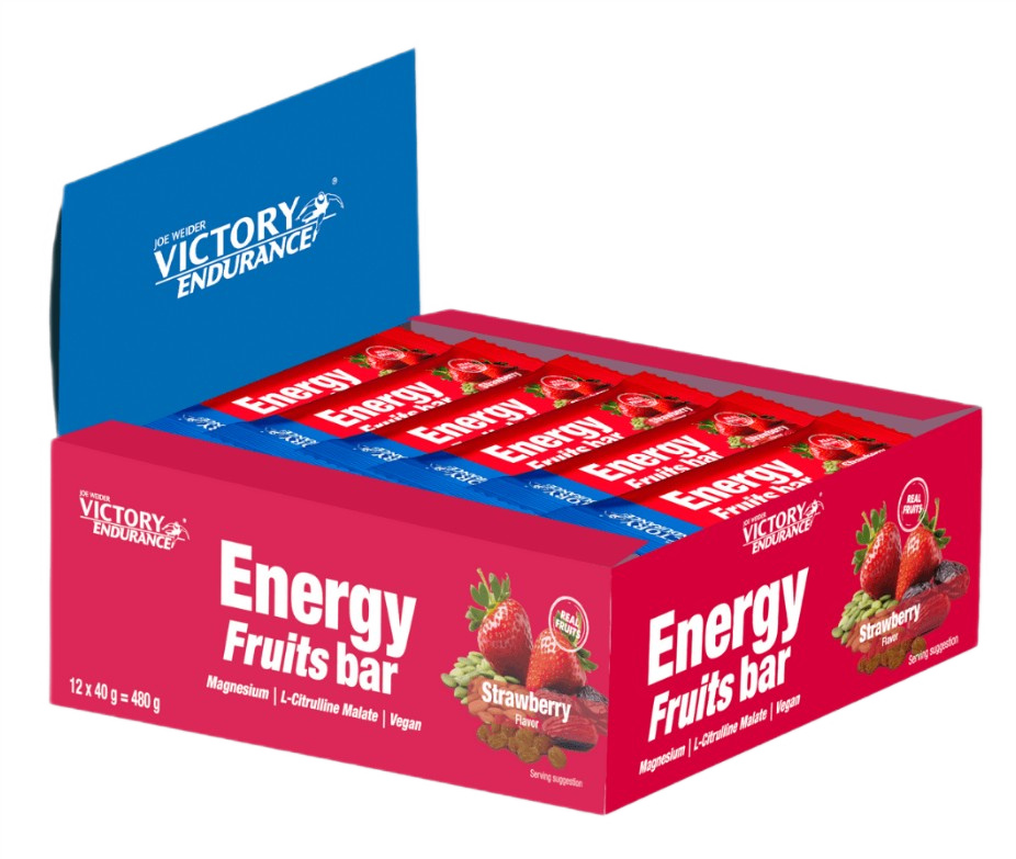 Joe Weider Victory Endurance Energy Fruits Bar, Strawberry - 12 x 40g