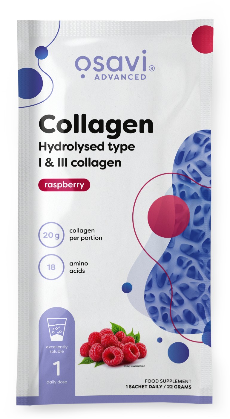 Collagen Hydrolysed Type I & III, Raspberry - 22g (1 serving)
