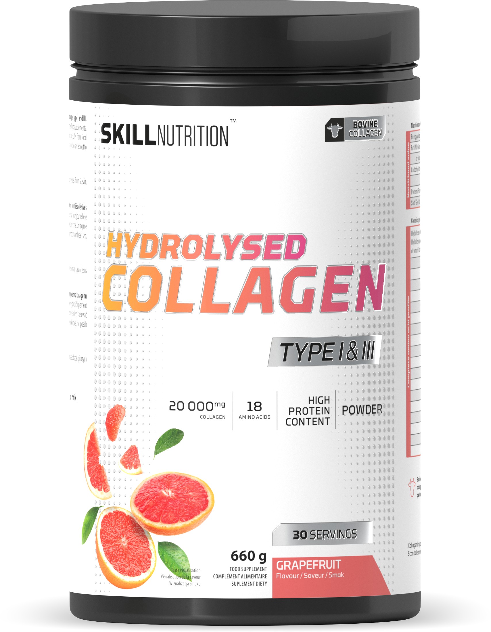 Hydrolysed Collagen Type I & III, Grapefruit - 660g