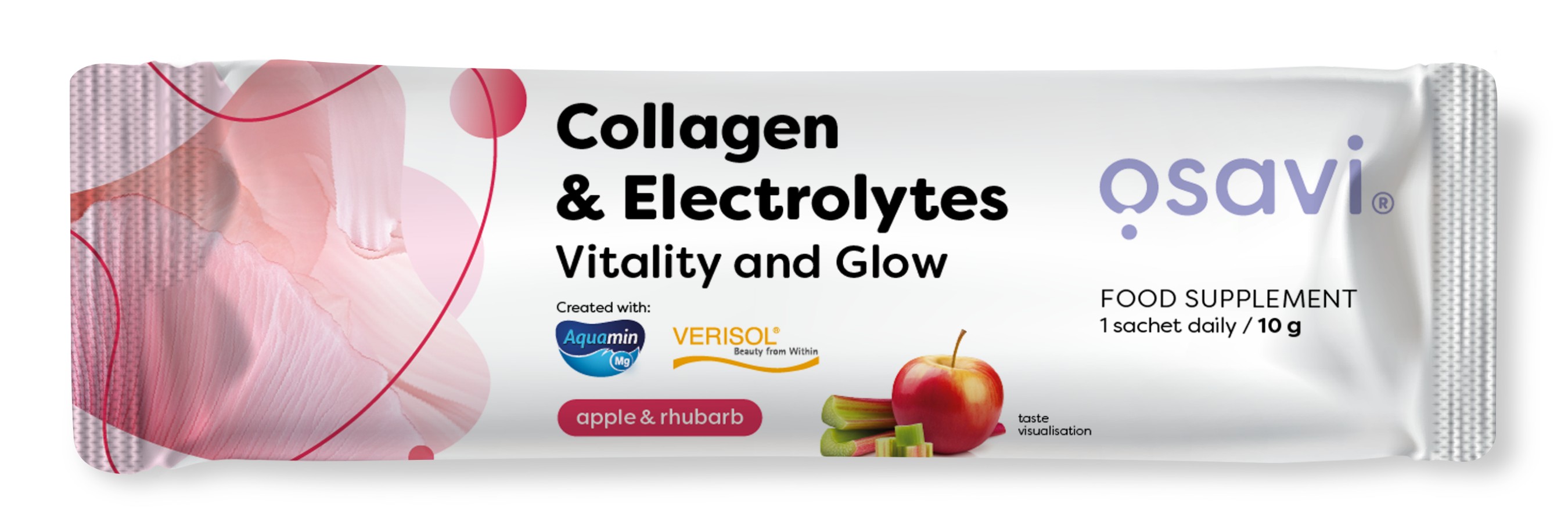 Collagen Electrolytes Vitality and Glow, Apple & Rhubarb - 10g (1 serving)