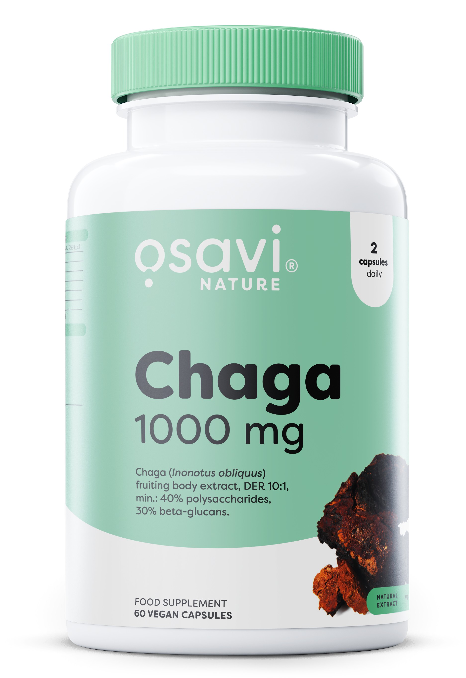 Chaga, 1000mg - 60 vegan caps