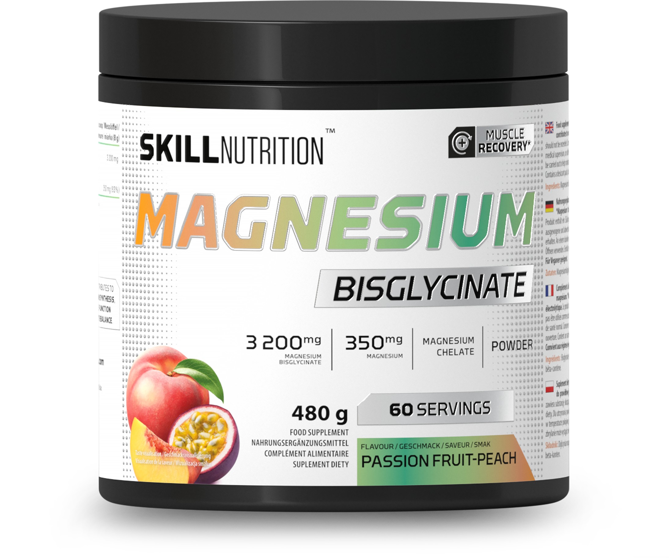 Magnesium Bisglycinate, Passion Fruit-Peach - 480g