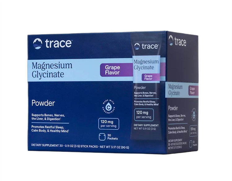 Magnesium Glycinate Powder Stick Packs, Grape - 30 x 3g