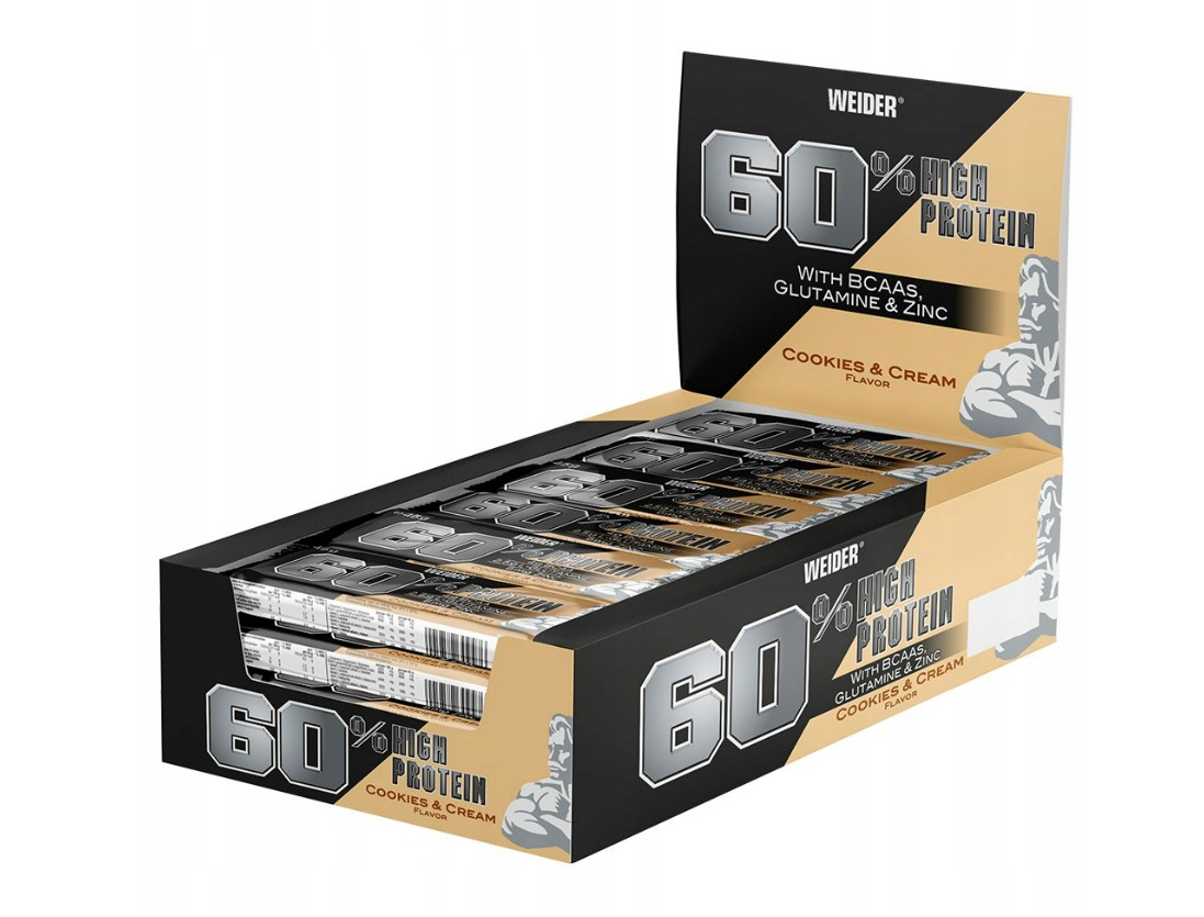 60% Protein Bar, Cookies & Cream - 24 x 45g
