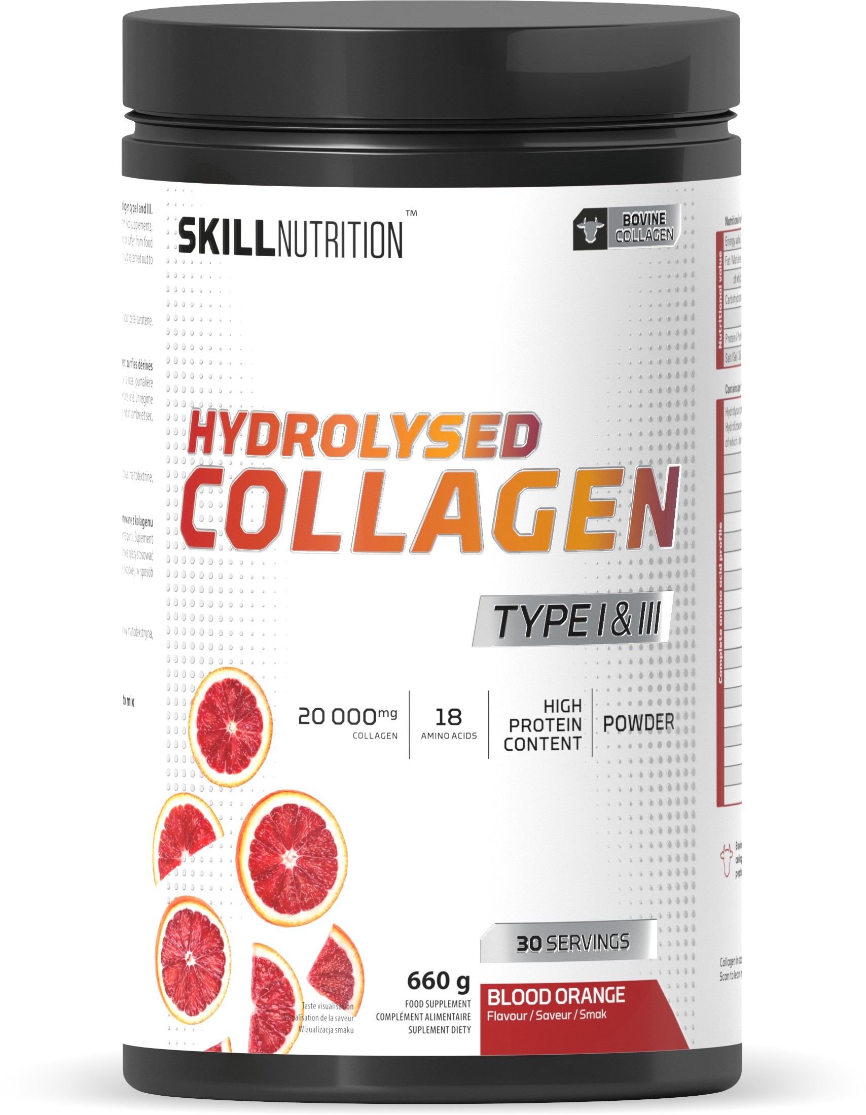 Hydrolysed Collagen Type I & III, Blood Orange - 660g
