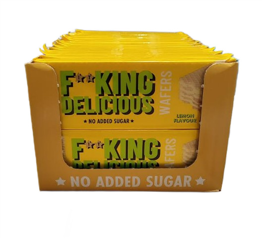 Fitking Delicious Wafers, Lemon - 32 x 80g