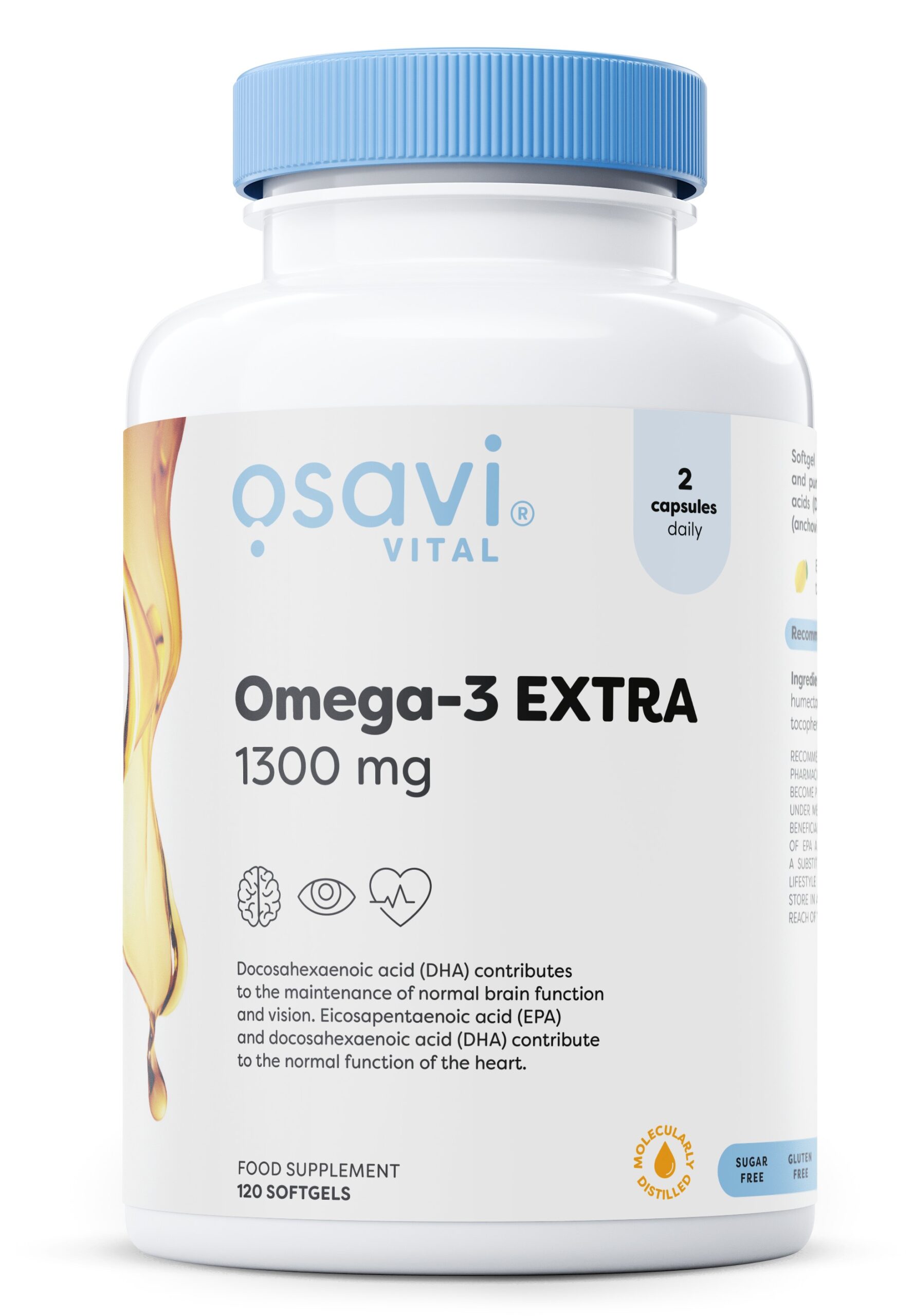 Omega-3 Extra Molecularly Distilled, 1300mg (Lemon) - 120 softgels