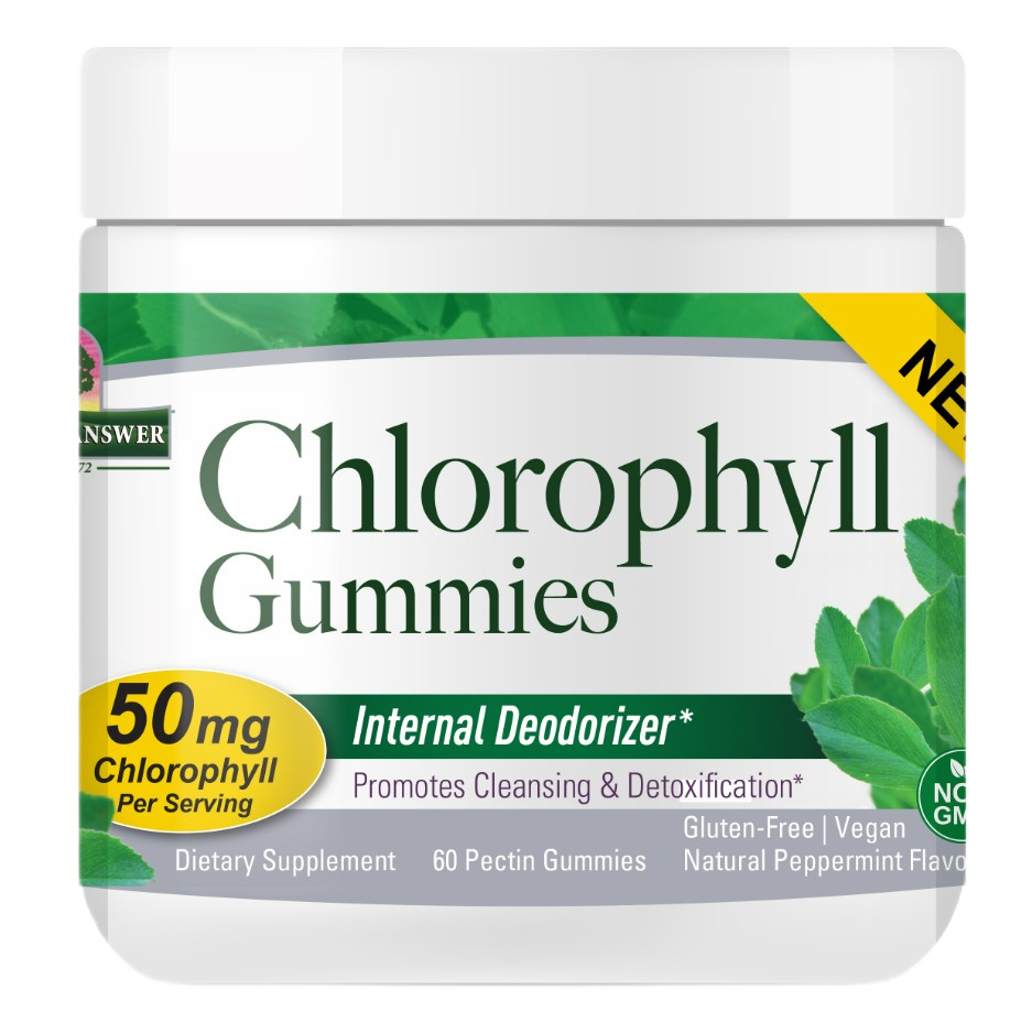 Chlorophyll Gummies, 50mg (Natural Peppermint) - 60 pectin gummies