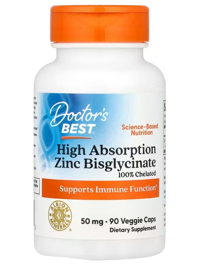 High Absorption Zinc Bisglycinate, 50mg - 90 vcaps