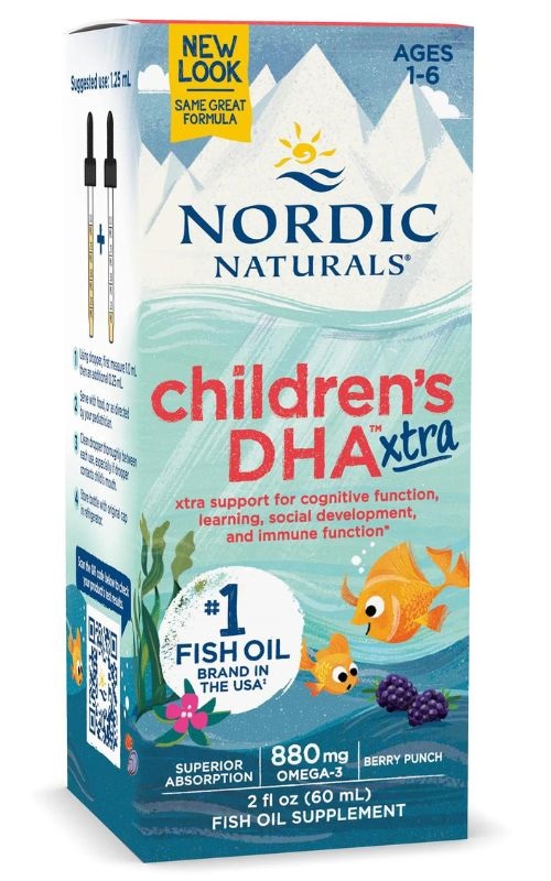 Children's DHA Xtra Fish Oil, 880mg Berry Punch (EAN 768990027253) - 60 ml.