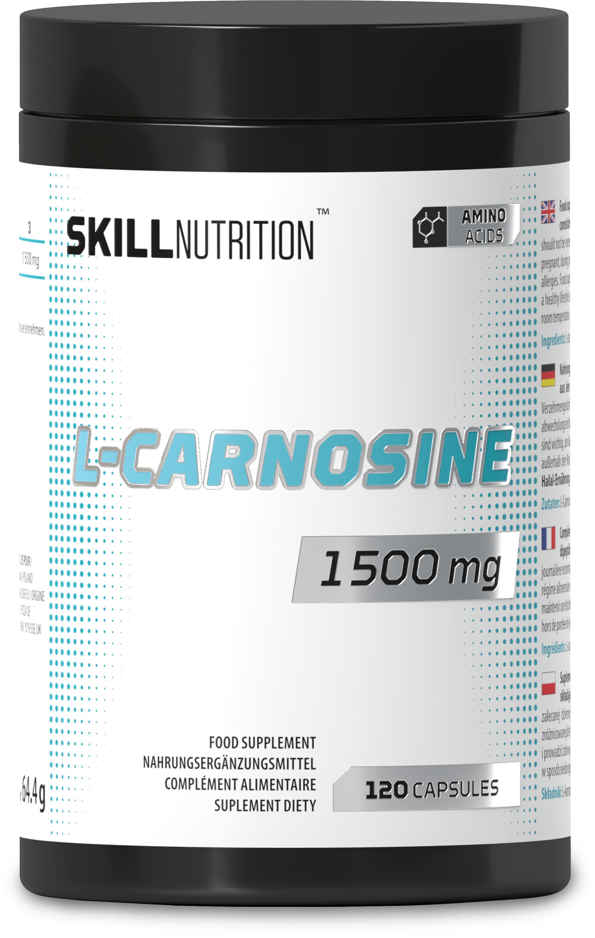 L-Carnosine, 1500mg -120 vegan caps