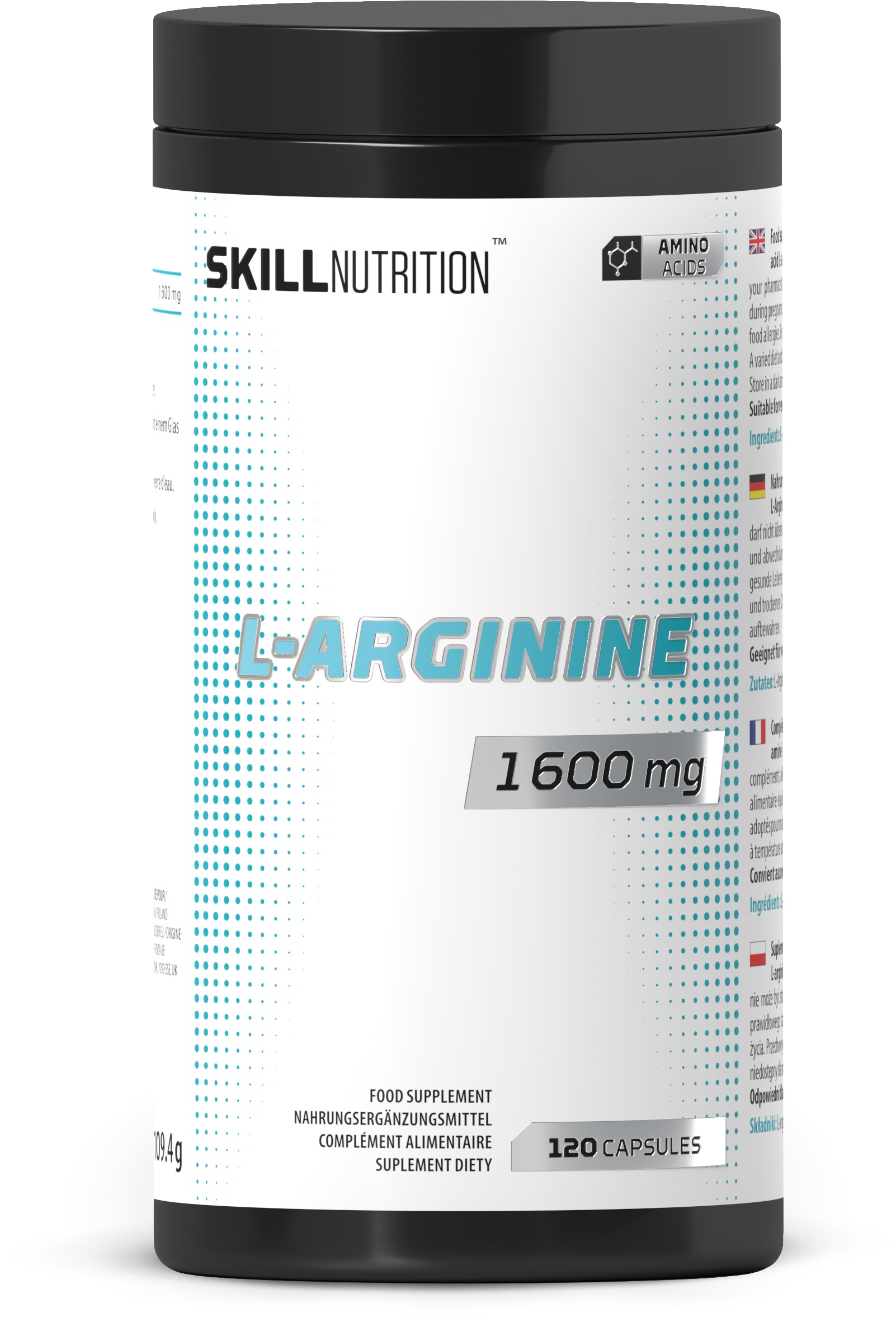 L-Arginine, 1600mg -120 vegan caps
