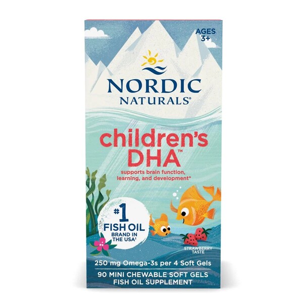 Children's DHA, Strawberry - 90 mini softgels