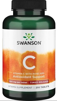 Vitamin C with Rose Hips - Timed-Release. 500mg - 250 tablets