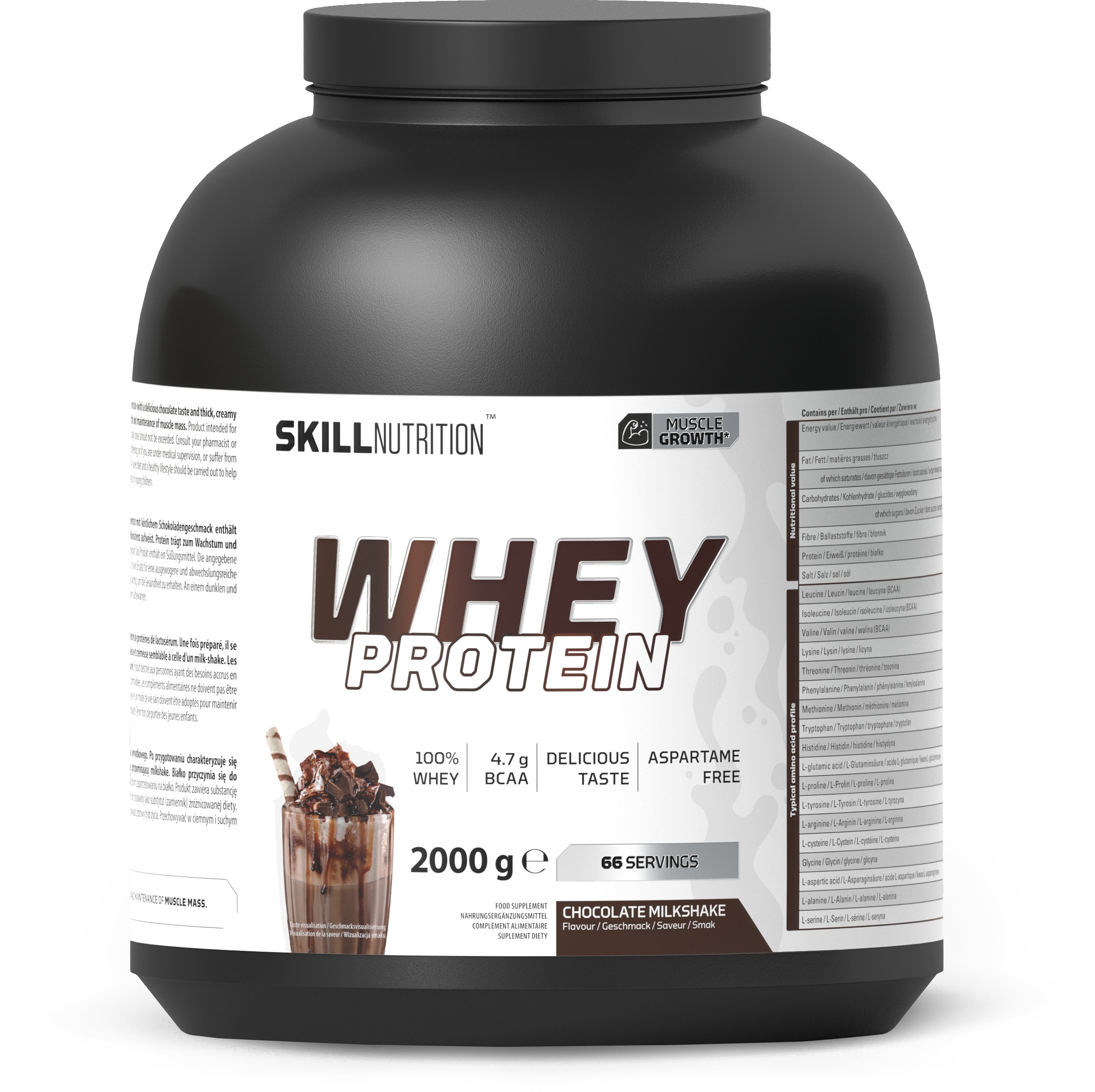 Whey Protein Powder, Chocolate Milkshake - 2000g