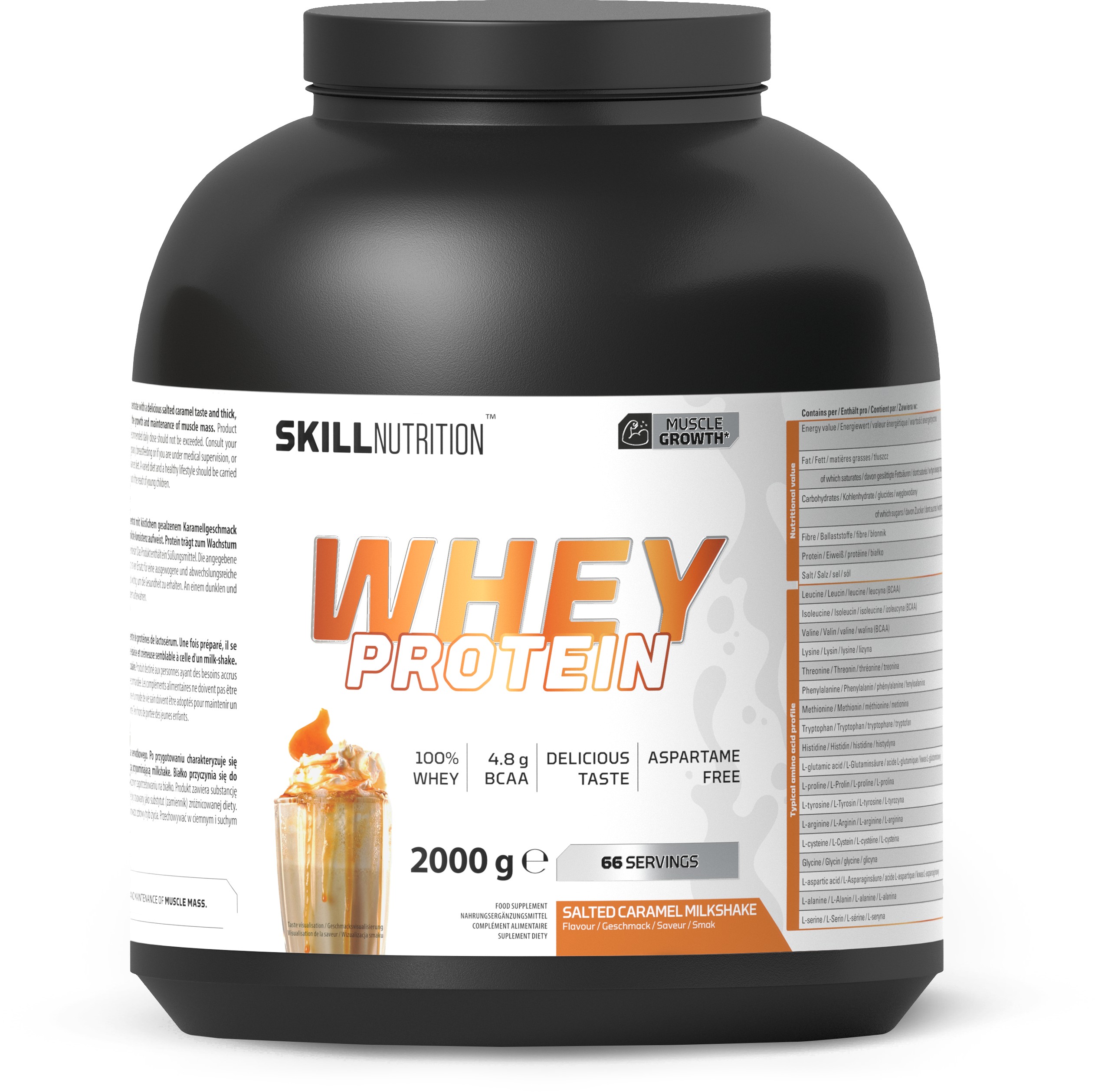 Whey Protein Powder, Salted Caramel Milkshake - 2000g