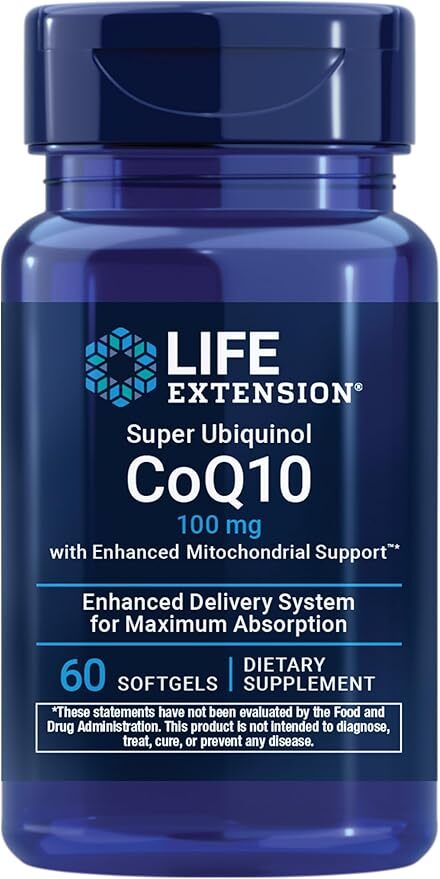 Super Ubiquinol CoQ10 with Enhanced Mitochondrial Support. 100mg - 60 softgels