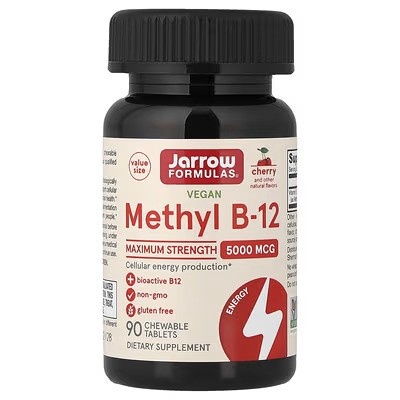 Methyl B-12, 5000mcg (Cherry) - 90 vegan chewable tabs