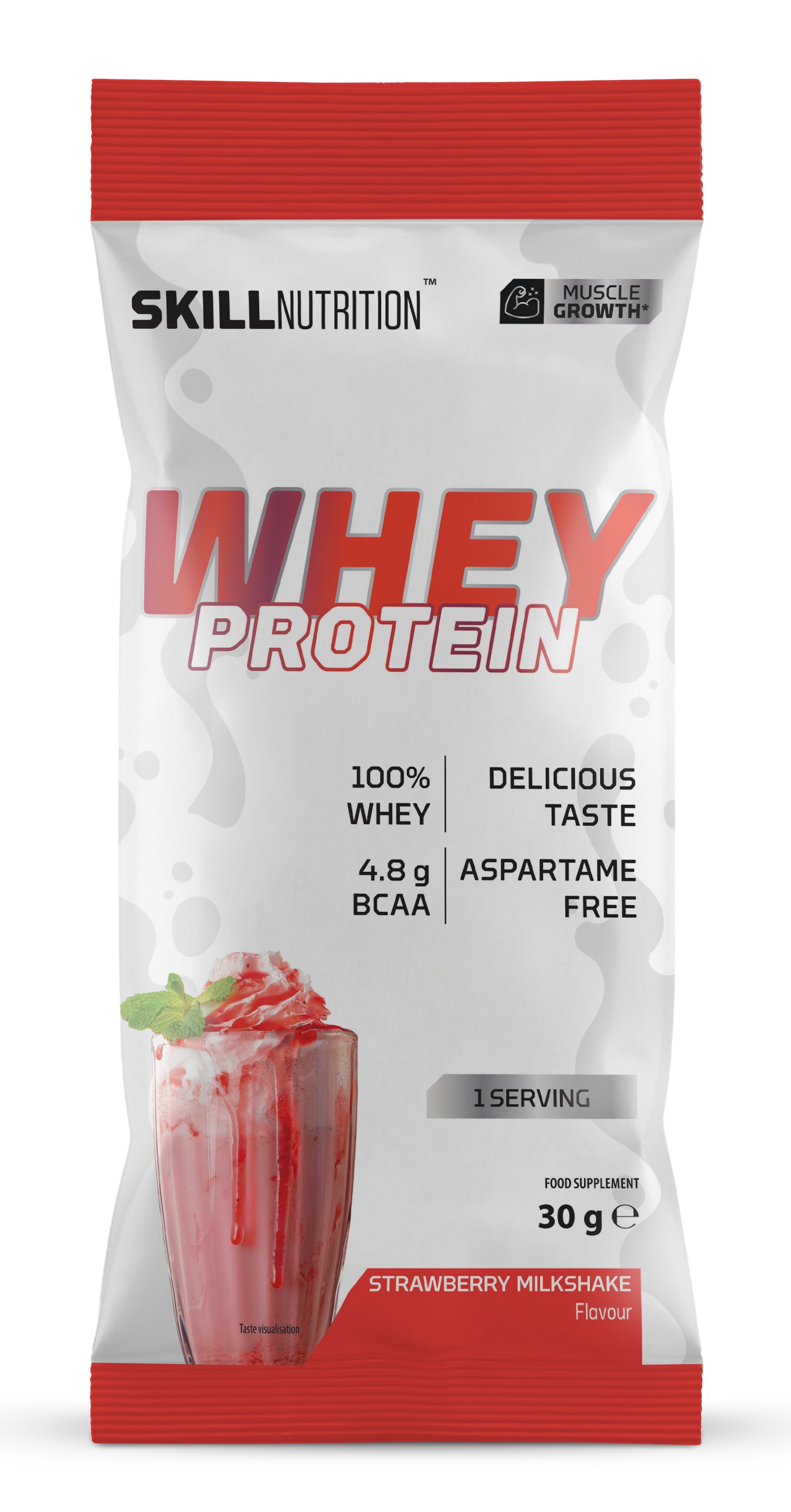 Whey Protein Powder, Strawberry Milkshake - 30g (1 serving)
