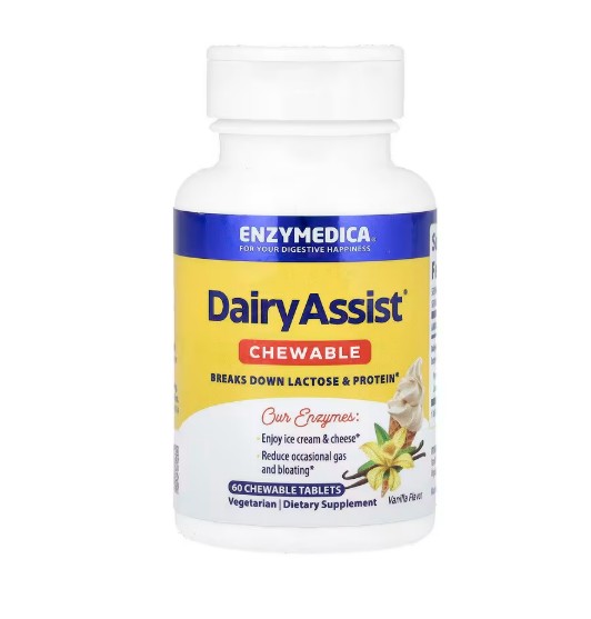 DairyAssist Chewable, Vanilla - 60 chewable tablets