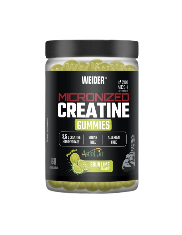 Micronized Creatine Gummies, Sour Lime - 60 gummies