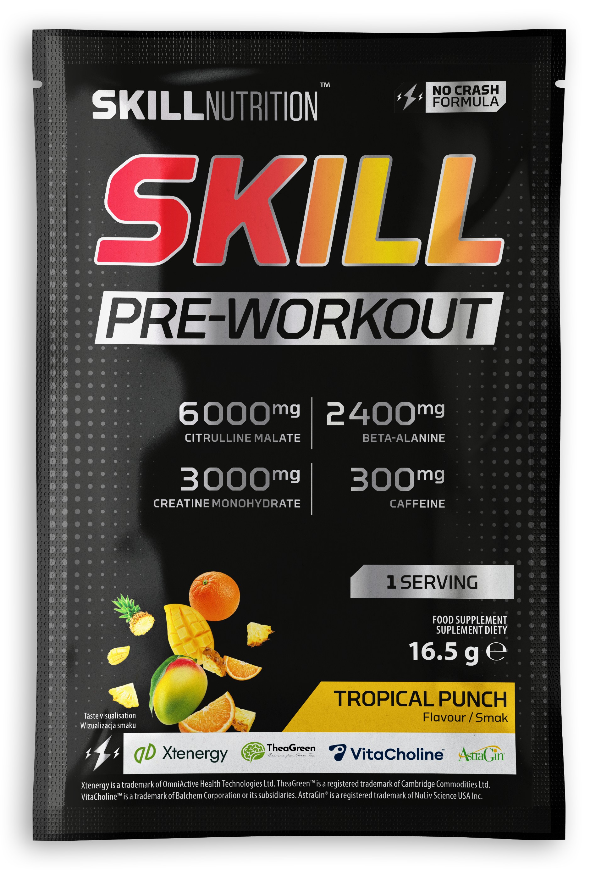 Skill Pre-Workout, Tropical Punch - 16,5g (1 serving)
